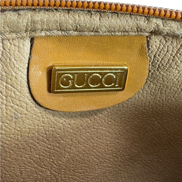 70's GUCCI Beige Canvas Micro Supreme GG Pattern Makeup Pouch Bag Authenticated - Picture 11 of 15